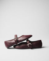 Una Leather Mary-Jane, burgundy, top view