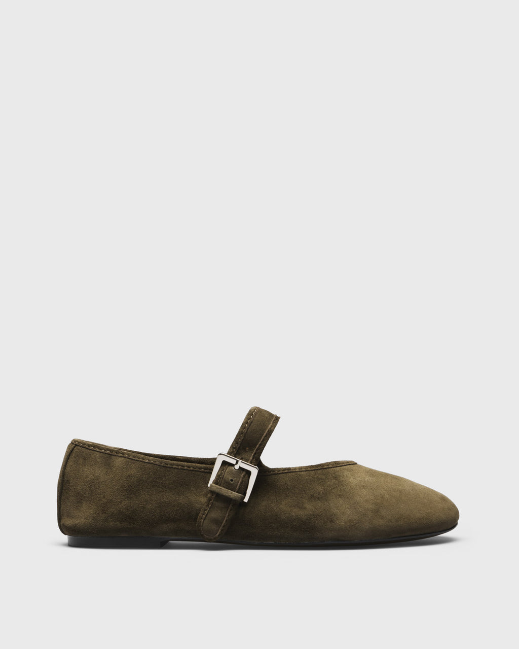 Xenia Suede Mary-Jane, olive, side profile