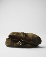Xenia Suede Mary-Jane, olive, pair