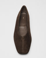 Zoe Square-Toe Ballet Flat, brown, detail