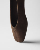 Zoe Square-Toe Ballet Flat, brown, top view