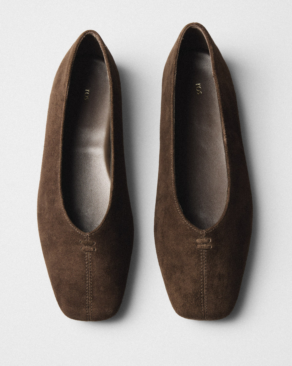 Zoe Square-Toe Ballet Flat, brown, pair