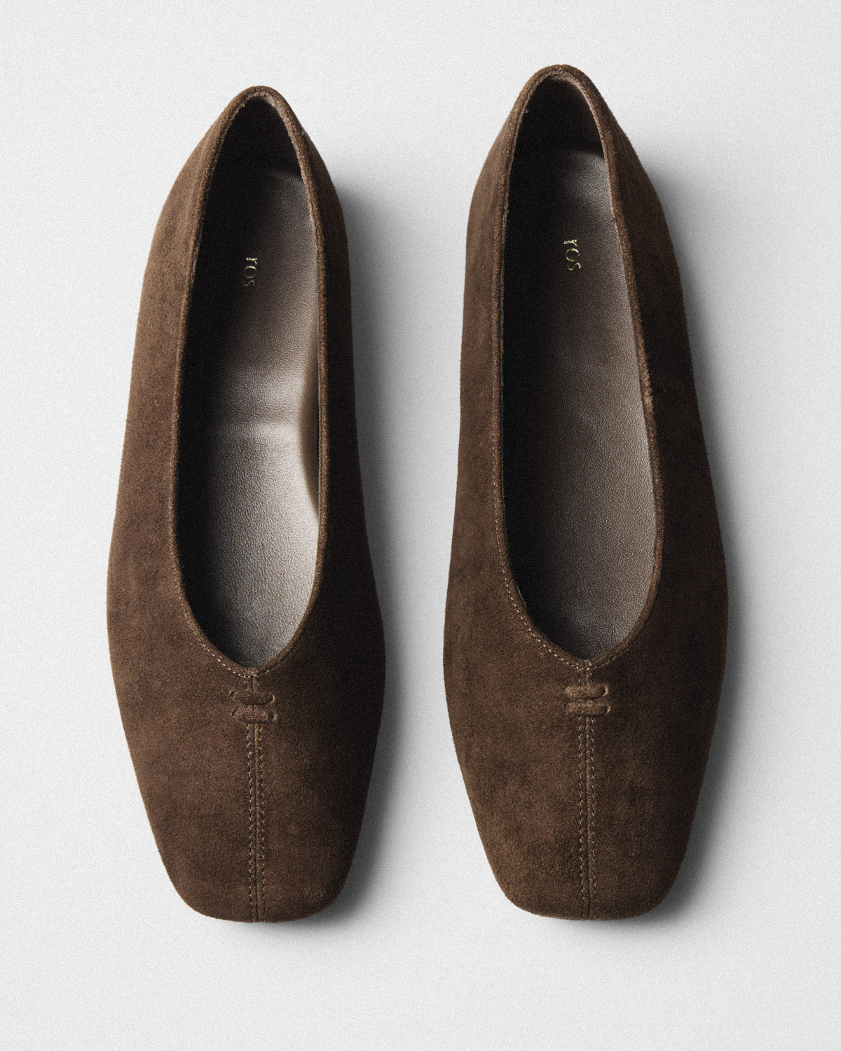 Zoe Square-Toe Ballet Flat, brown, pair