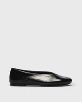 Zelda Patent Ballet Flat, black, side profile