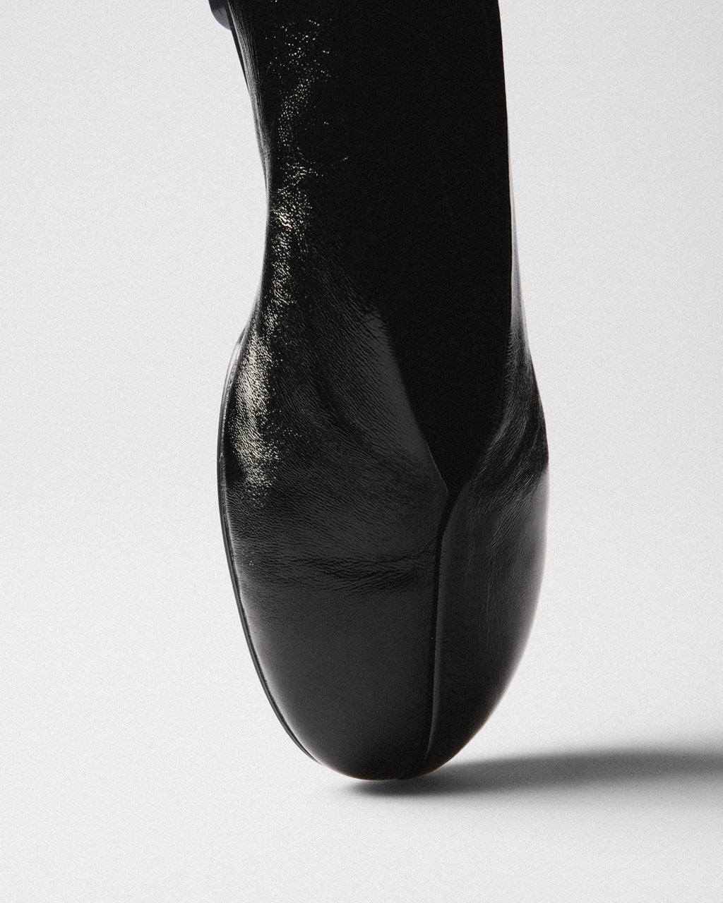 Zelda Patent Ballet Flat, black, top view