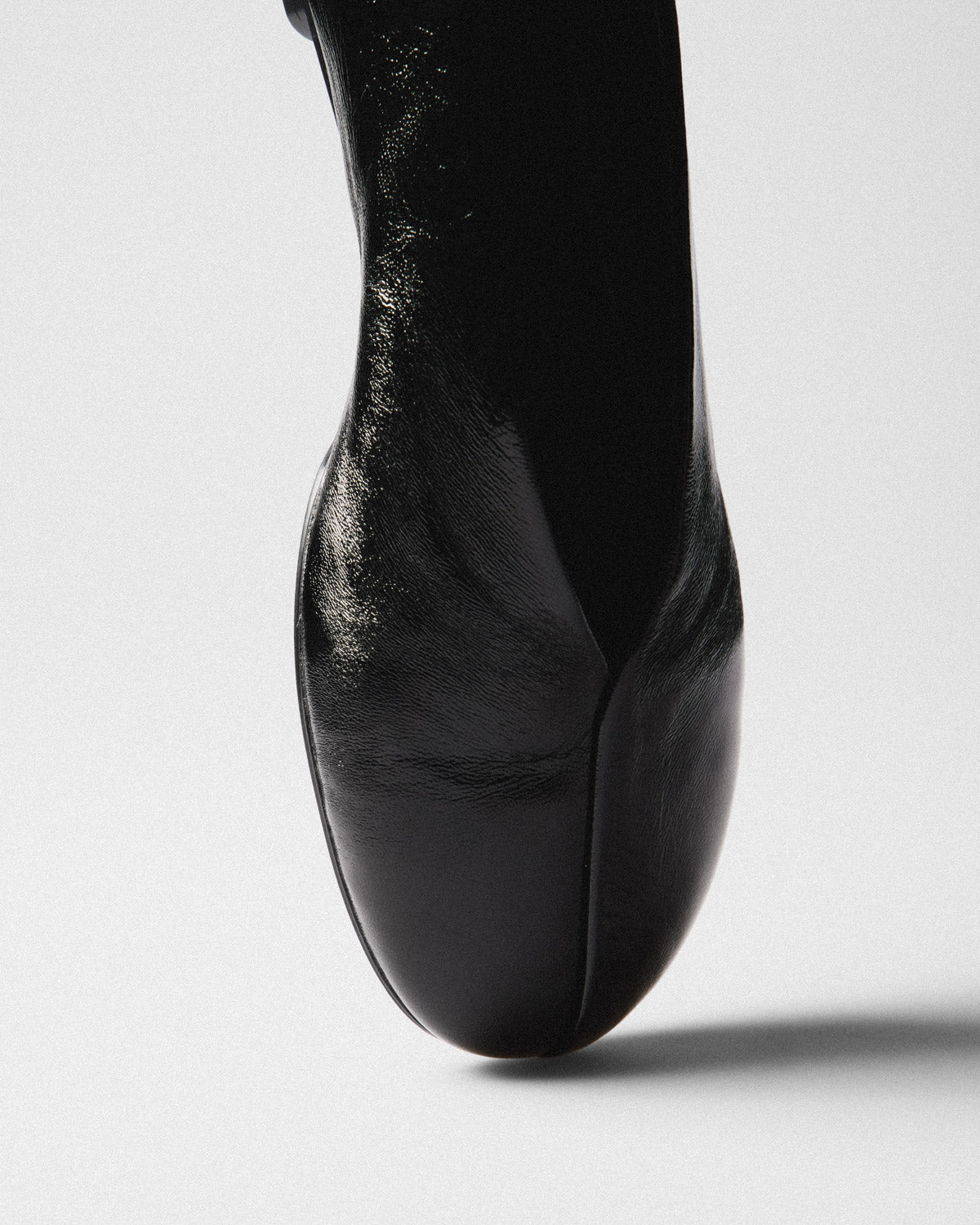 Zelda Patent Ballet Flat, black, top view