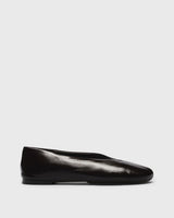 Aurea Patent Ballet Flat, brown, side profile