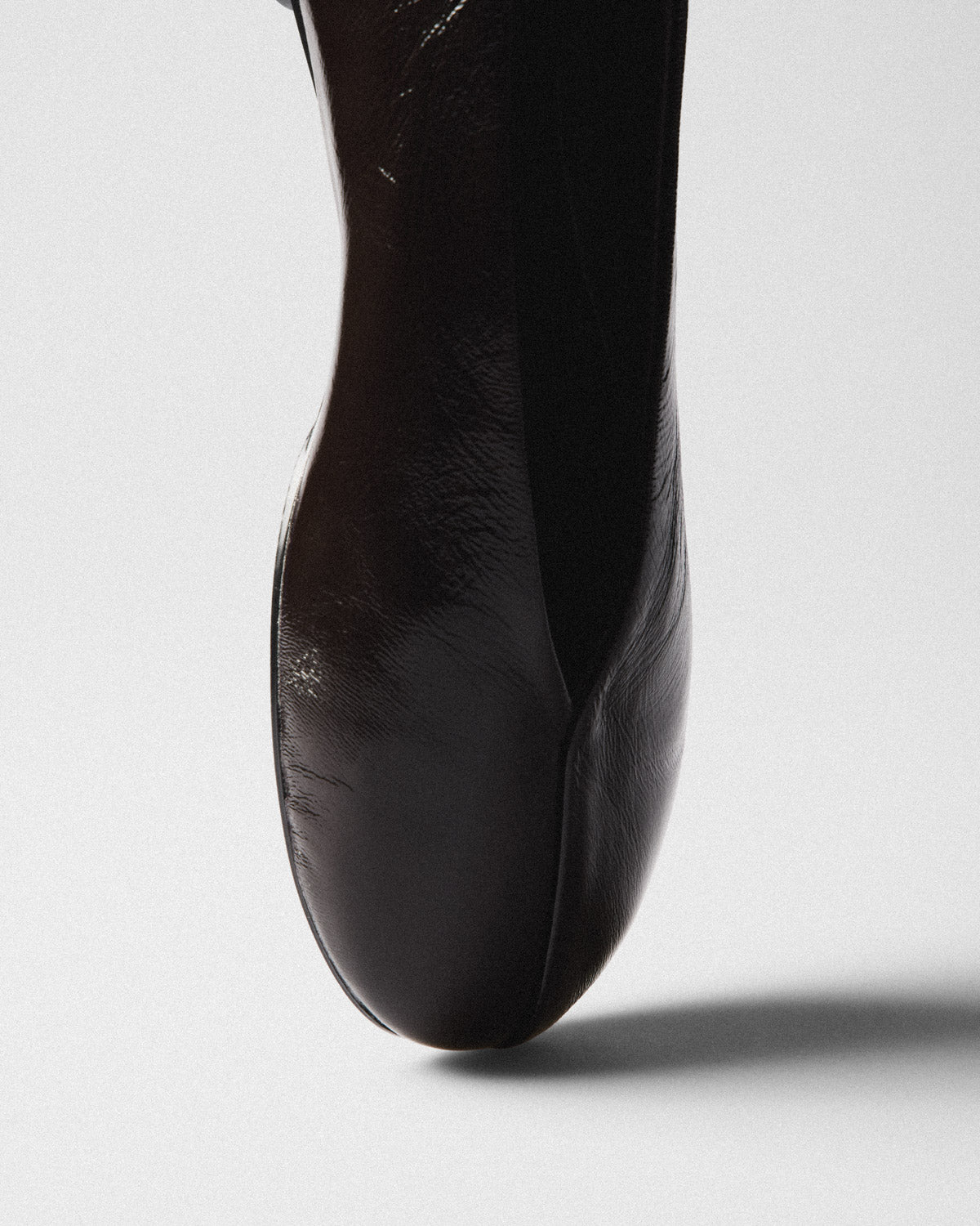 Aurea Patent Ballet Flat, brown, top view