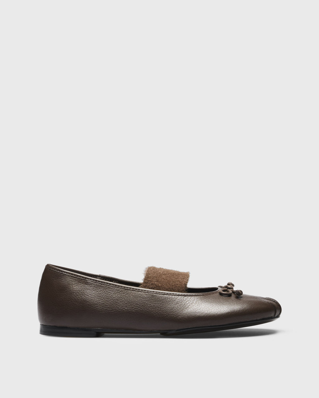 Dagny Bow Ballet Flat, brown, side profile