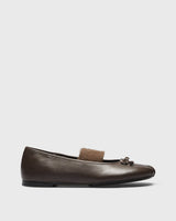 Dagny Bow Ballet Flat, brown, side profile