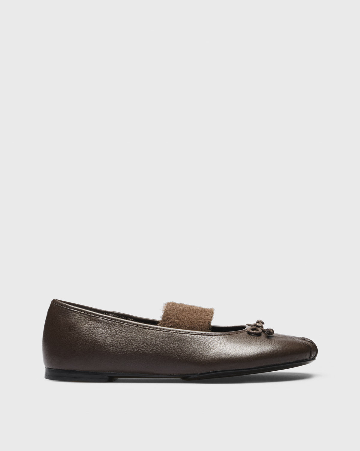 Dagny Bow Ballet Flat, brown, side profile