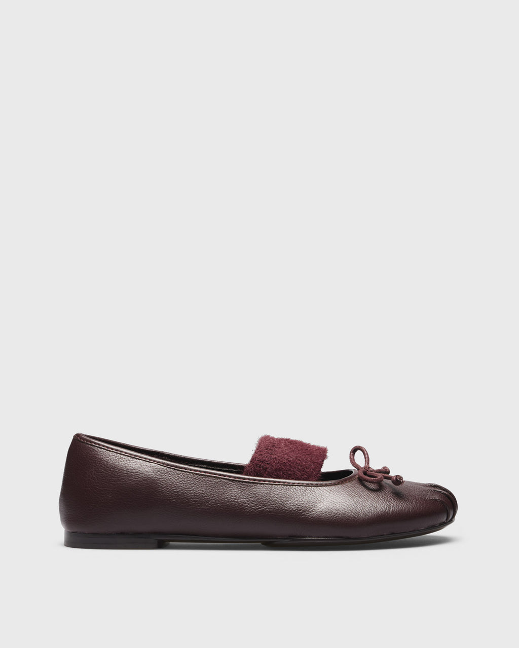 Enna Bow Ballet Flat, burgundy, side profile