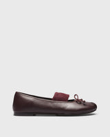 Enna Bow Ballet Flat, burgundy, side profile