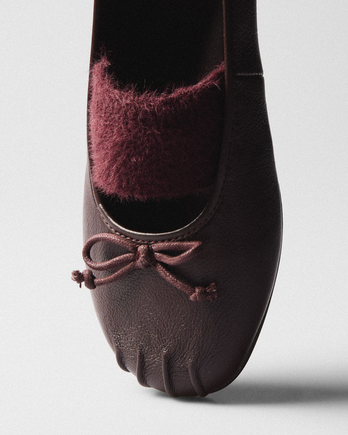 Enna Bow Ballet Flat, burgundy, detail