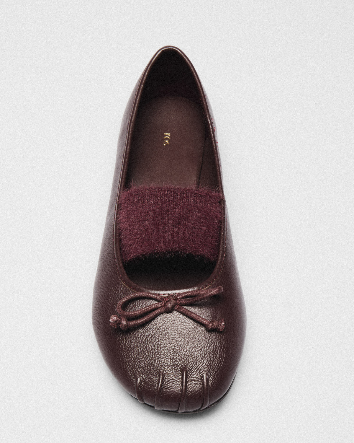 Enna Bow Ballet Flat, burgundy, top view