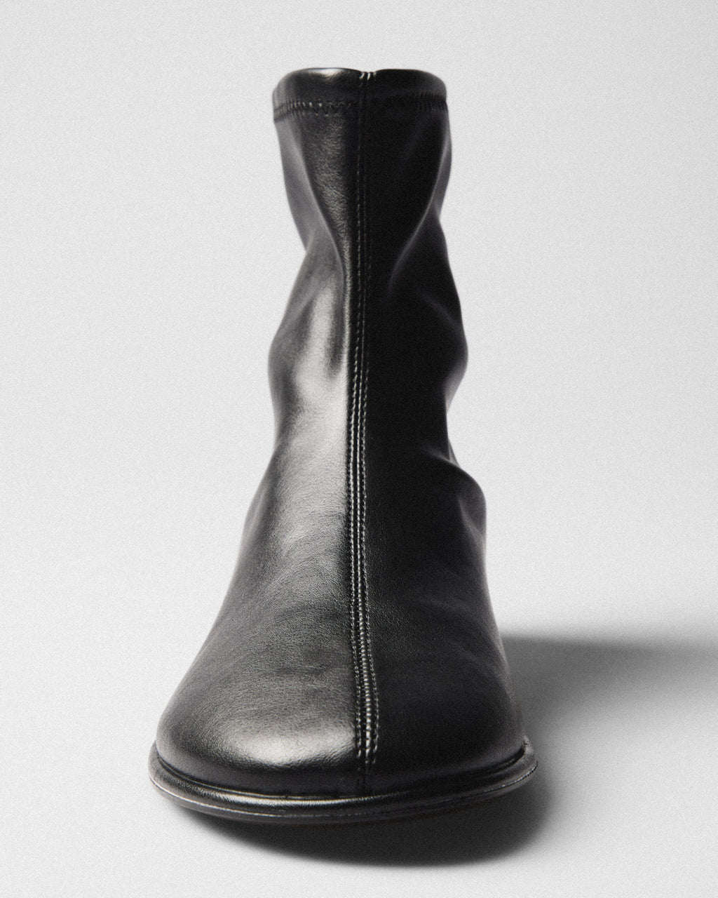 Frida Flat Ankle Boot, black, top view