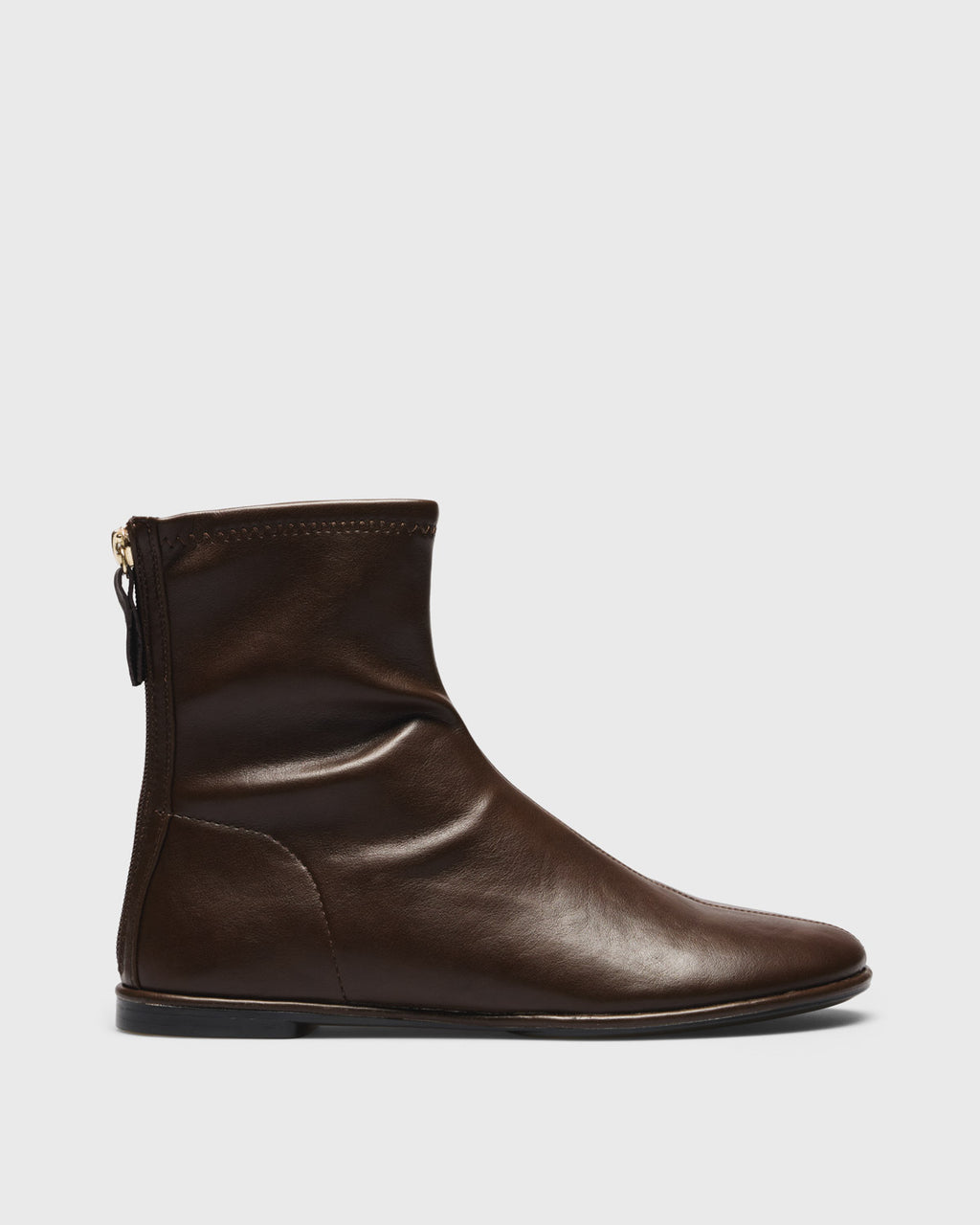 Gilda Flat Ankle Boot, brown, side profile