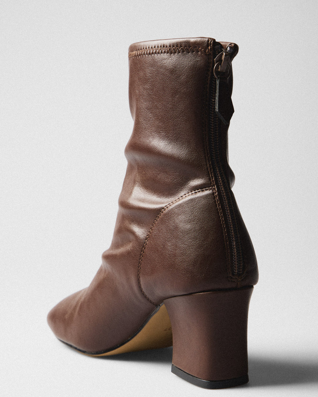 Irene Heeled Ankle Boot, cognac, top view