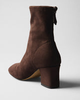 Karin Suede Ankle Boot, brown, top view