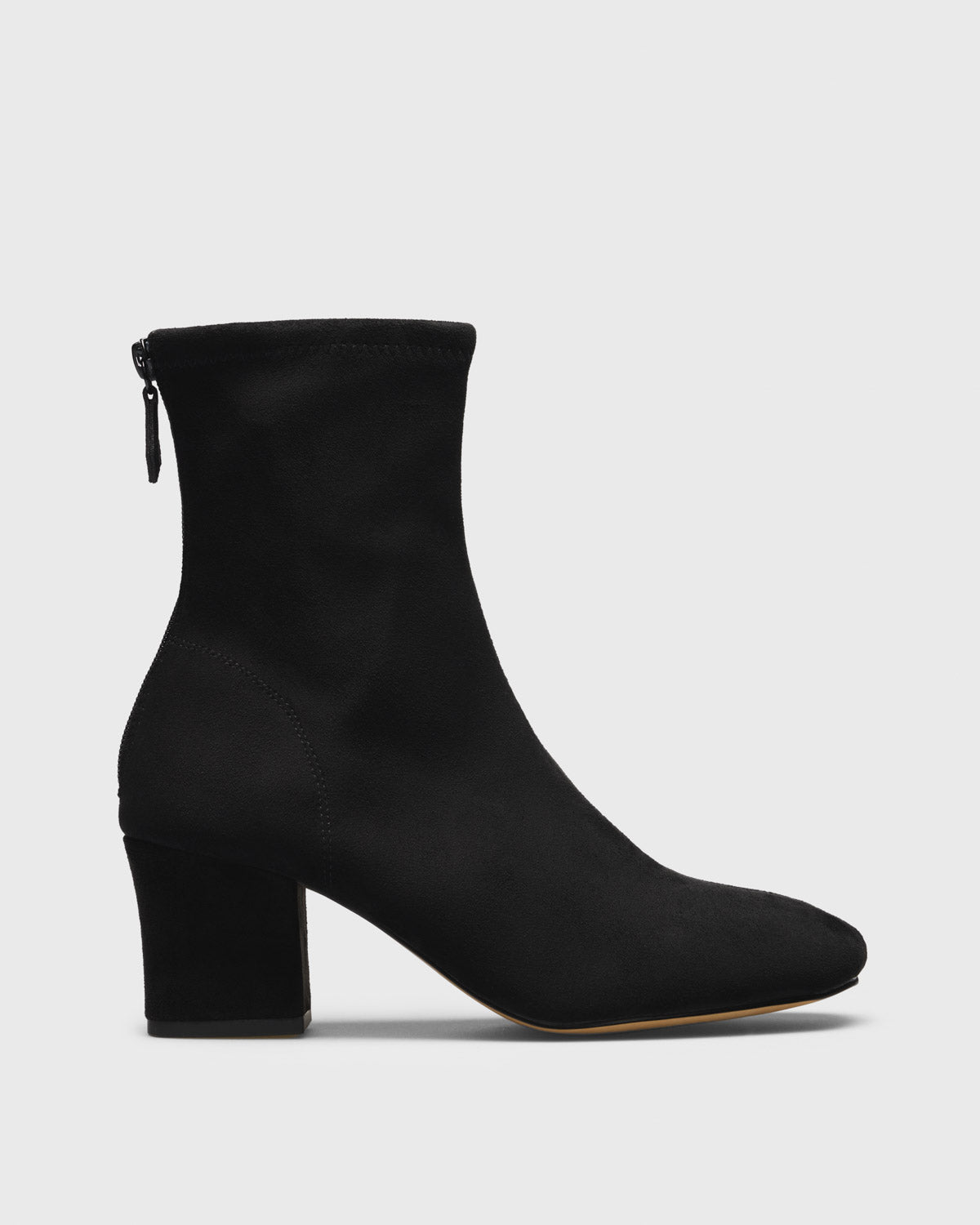 Linnea Suede Ankle Boot, black, side profile