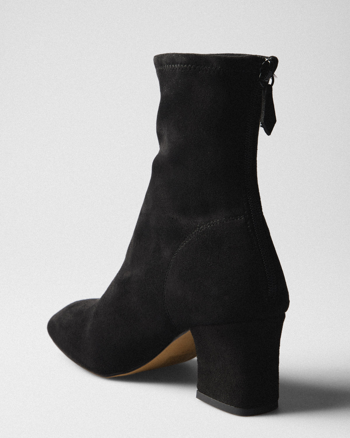 Linnea Suede Ankle Boot, black, top view