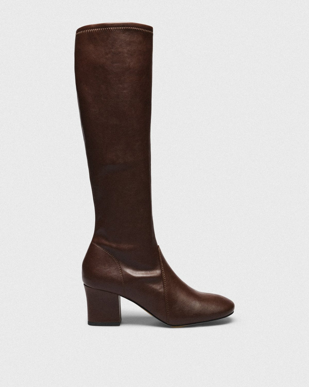 Nadia Knee-High Boot, cognac, side profile