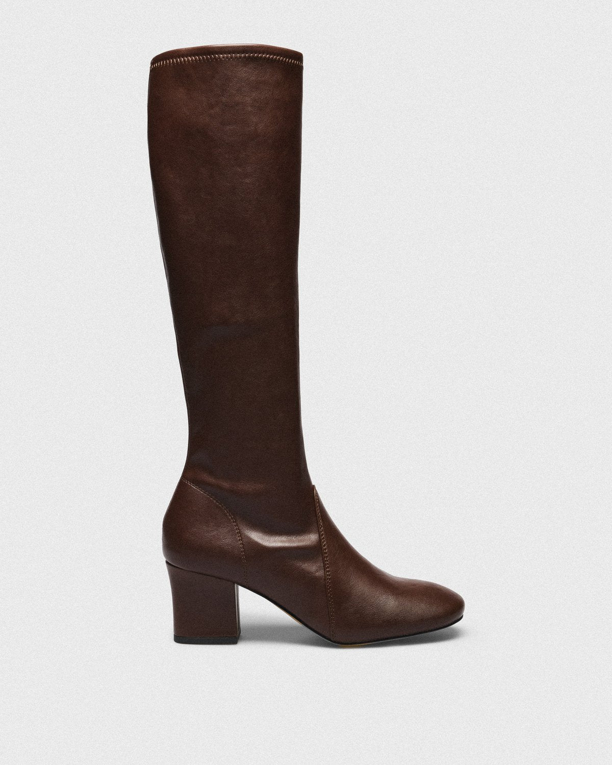 Nadia Knee-High Boot, cognac, side profile