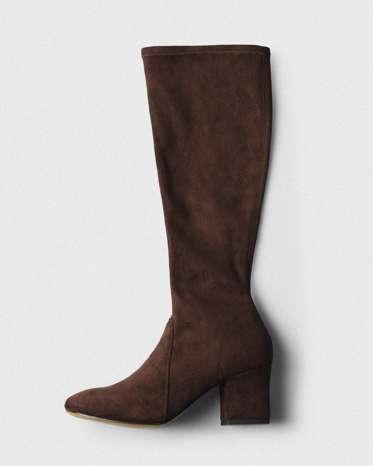 Oda Suede Knee-High Boot, brown, top view