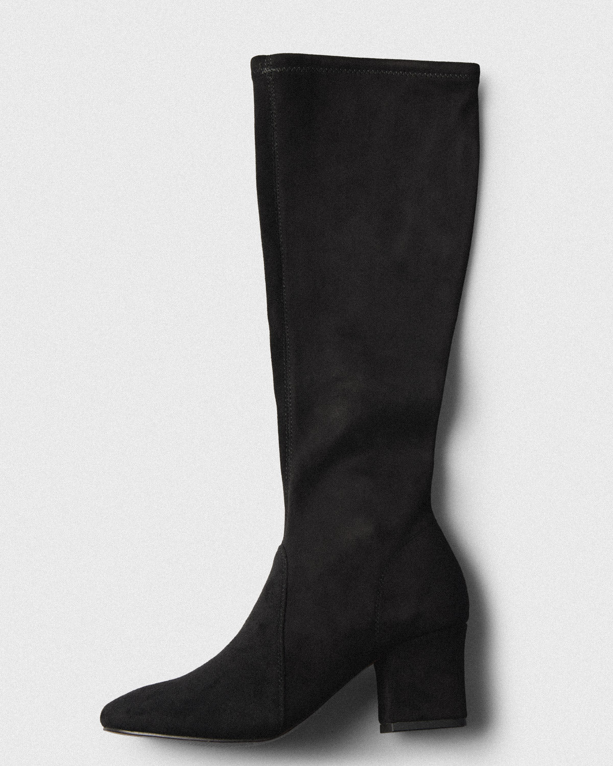 Petra Suede Knee-High Boot, black, top view