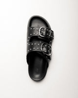 Mary Sandal — Gold Stud and Hardware Detail