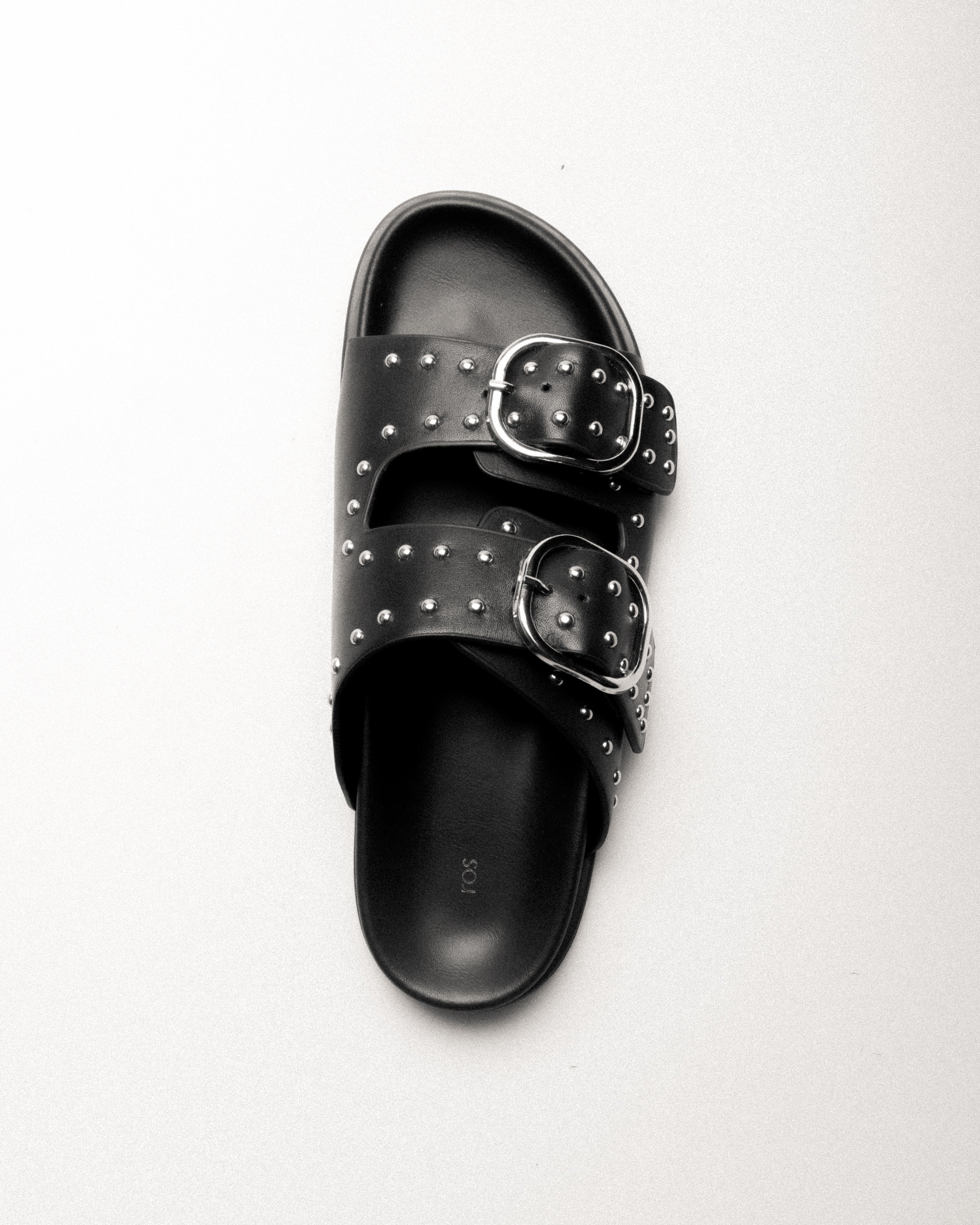 Mary Sandal — Gold Stud and Hardware Detail
