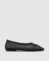 Ola Leather Ballet Flat — Black Pointed Toe