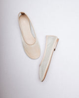Sage Ballet Flat — Top View, Ivory Mesh