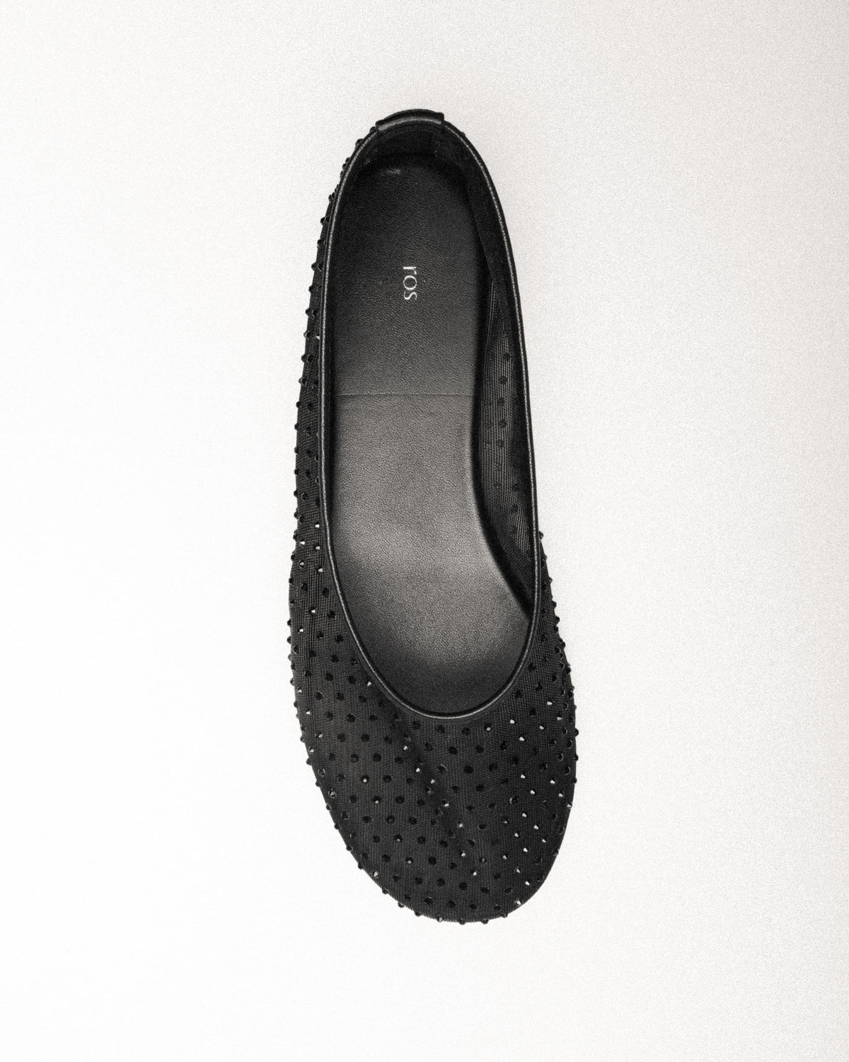 Ola Ballet Flat, Side Profile, Black