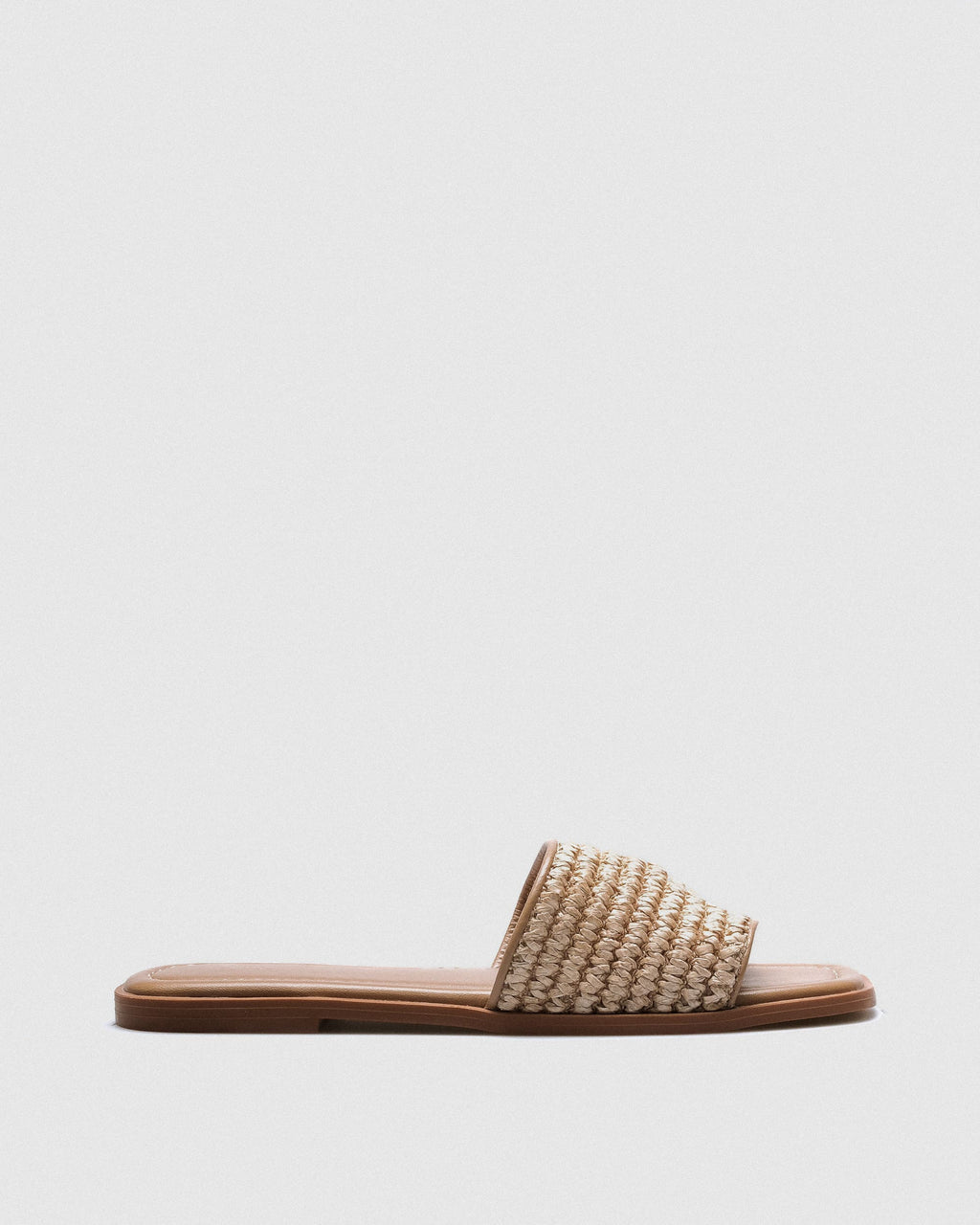 Brea Raffia Slide — Natural Hand-Woven