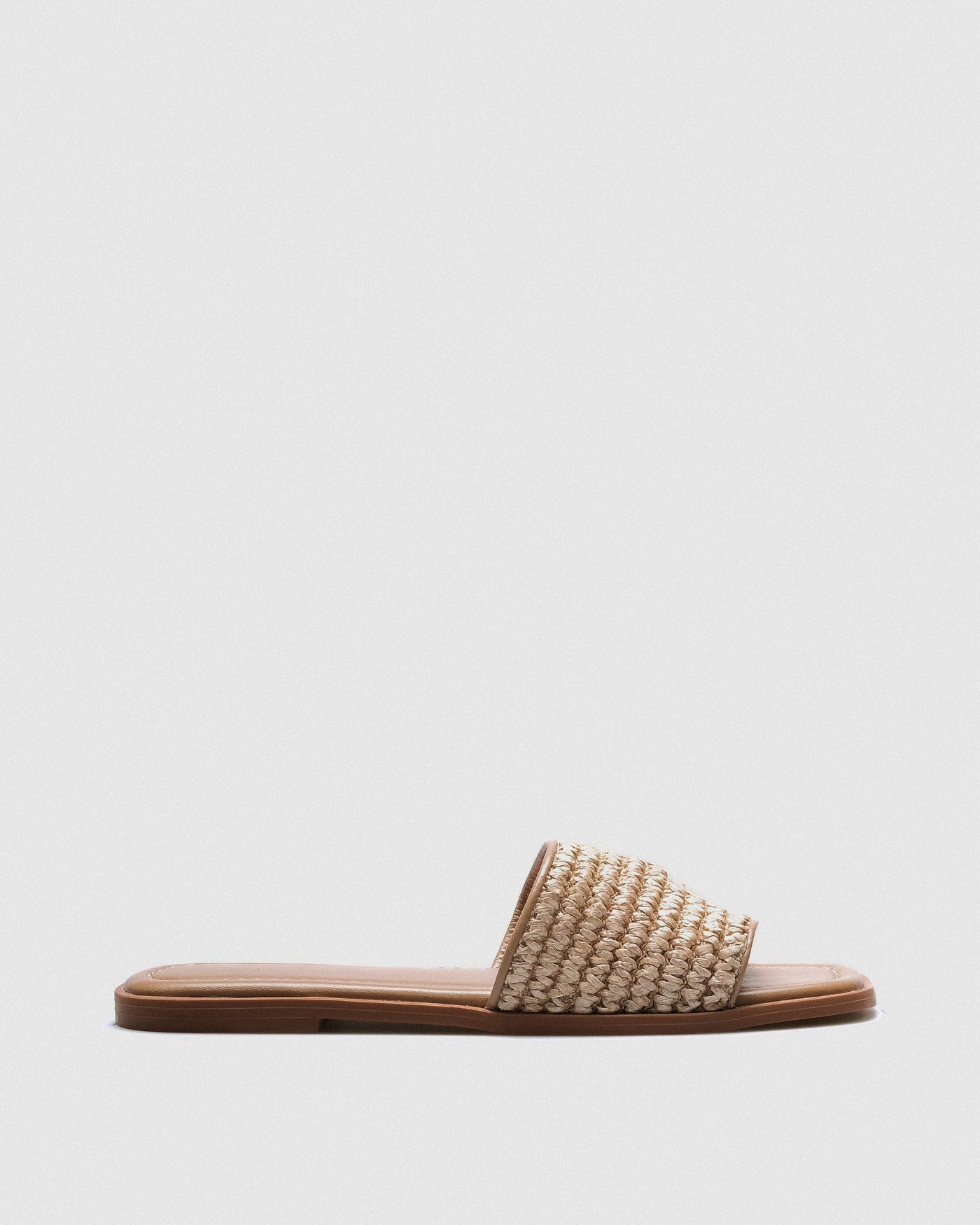 Brea Raffia Slide — Natural Hand-Woven