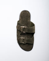 Loa Sandal — Side Profile, Olive Suede
