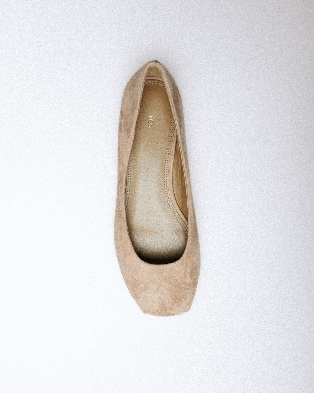 Hana Ballet Flat — Side Profile, Taupe Leather