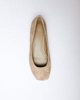 Hana Ballet Flat — Side Profile, Taupe Leather