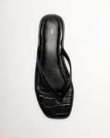 Rue Slide — Side Profile, Croc-Embossed Leather