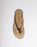 Wren Slide — Side Profile, Tan Suede