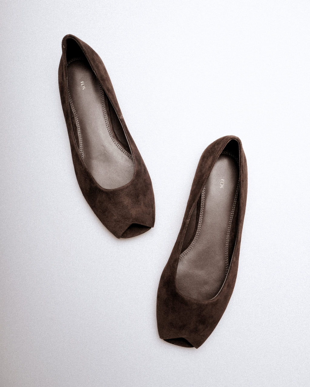 Silke Ballet Flat — Top View, Suede Surface