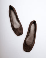 Silke Ballet Flat — Top View, Suede Surface