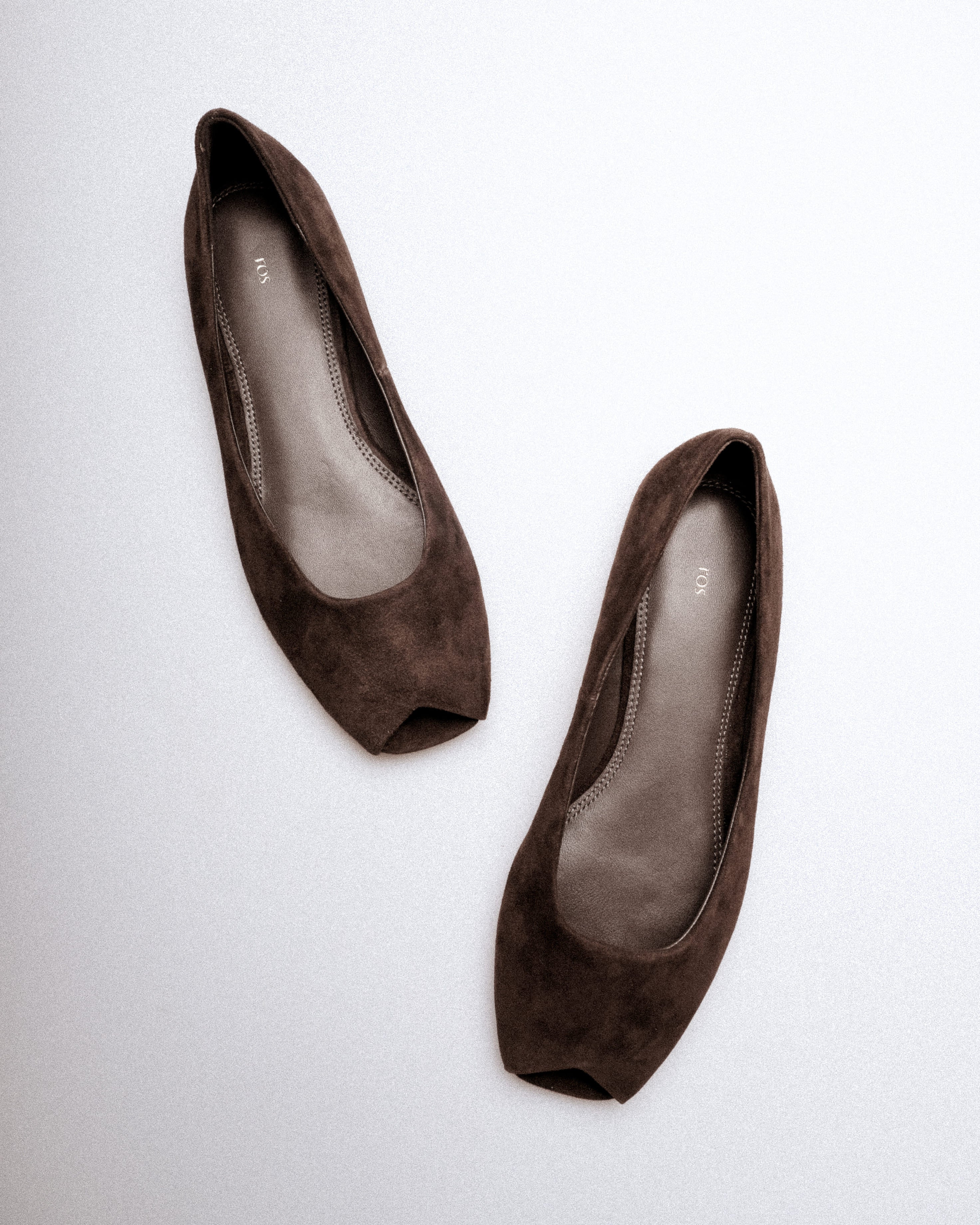 Silke Ballet Flat — Top View, Suede Surface