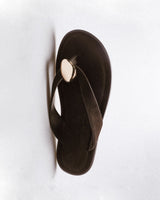 Bryn Slide — Side Profile, Brown Suede