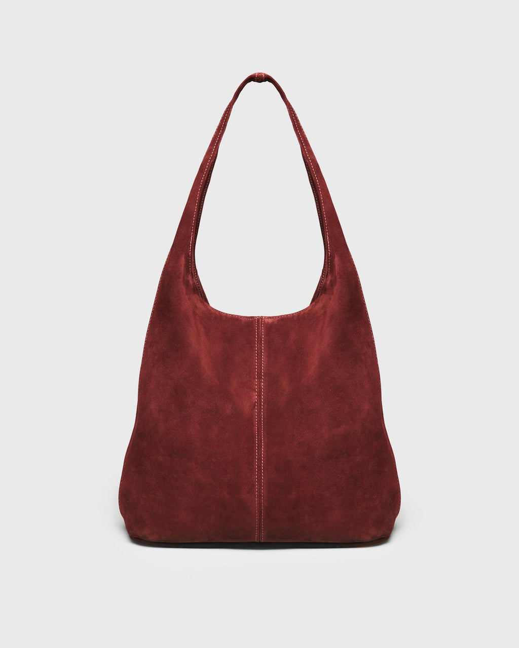 Mona Suede Hobo Bag, burgundy, front view