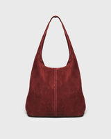 Mona Suede Hobo Bag, burgundy, front view