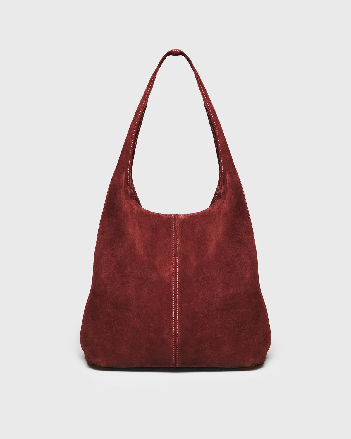 Mona Suede Hobo Bag, burgundy, front view