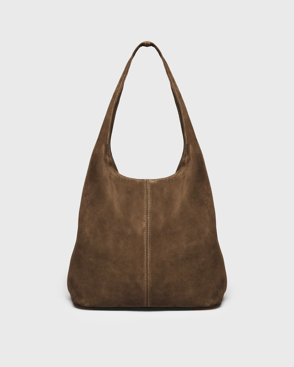 Vivi Suede Hobo Bag, tobacco, front view