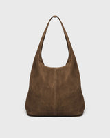Vivi Suede Hobo Bag, tobacco, front view